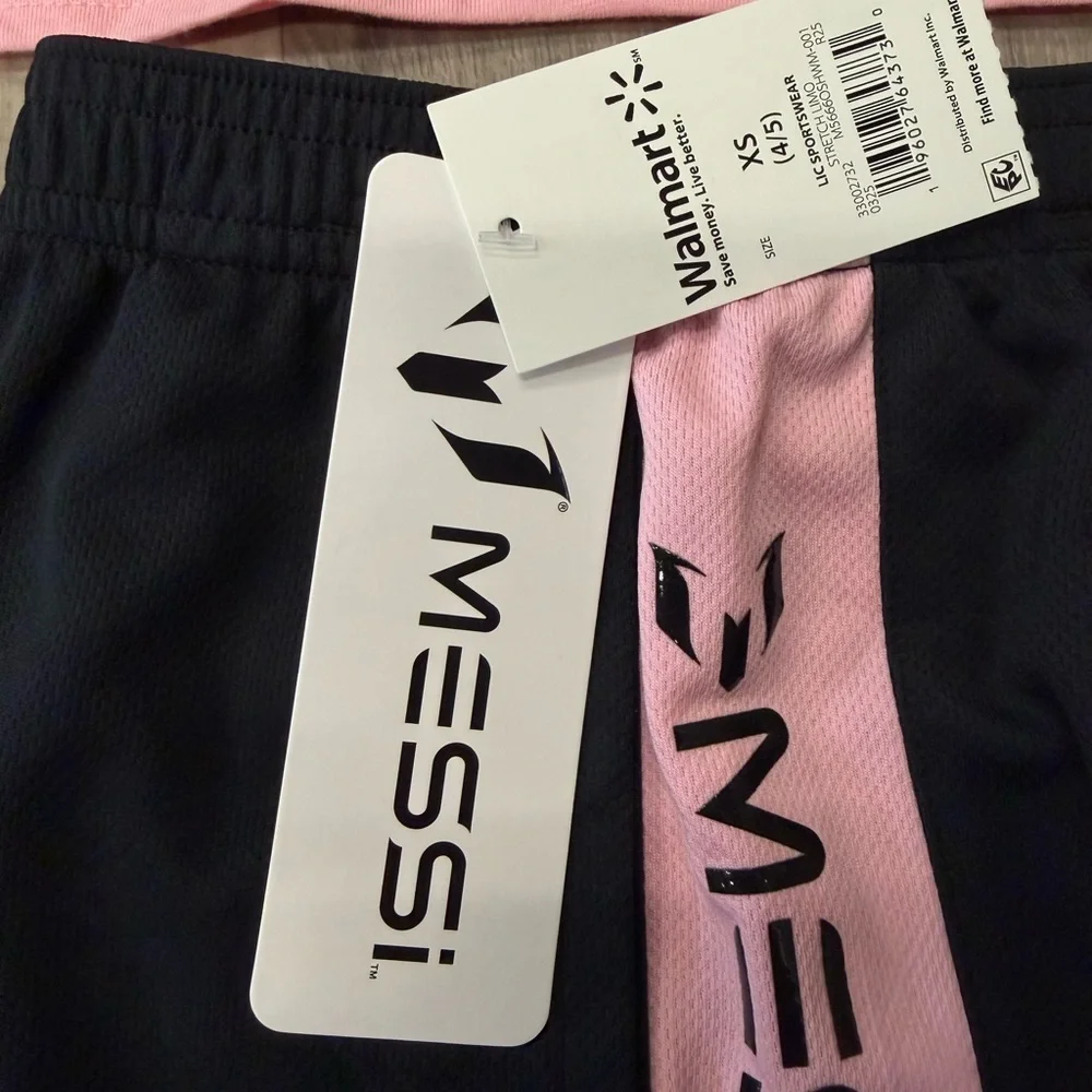 NWT Messi 2-Piece Athletic‎ Set – Size 4/5 (XS) – Pink & Black ⚽